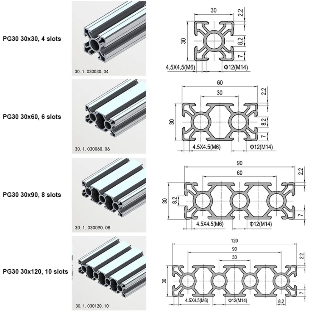 Industrial Sun Room Doors and Windows Aluminium Extrusion 30 X 30 Aluminum Profile